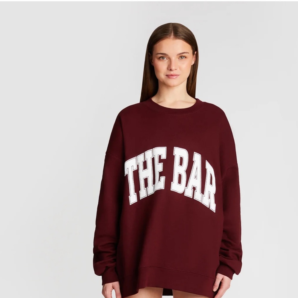 The Bar Maroon Women's Varsity Sweatshirt-NWT - Picture 2 of 7